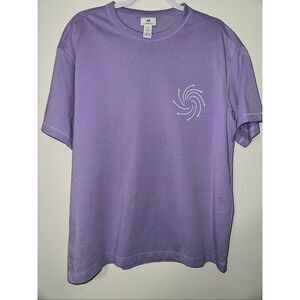 H&M COOLMAX® Relaxed Fit T-Shirt – Purple – Men’s Medium – White Cyclone/Anti-Cy